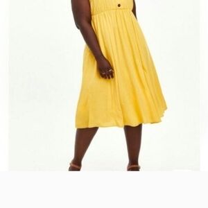 Elegant Yellow Midi Dress